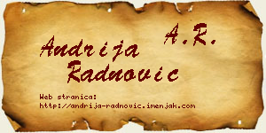 Andrija Radnović vizit kartica